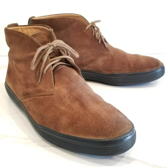 Tod\'s Men\'s Chukka Boots Brown Suede Leather Driver Logo Heel 3 Eye Lace Up Shoe TODS_CHUKKA_59_DAIM_CHOCO_HD.jpg main image 3